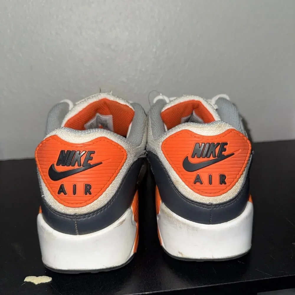 Nike Air Max 90 Summit White Smoke Grey Orange Men's Sneakers Sz 9.5 DM0029-108